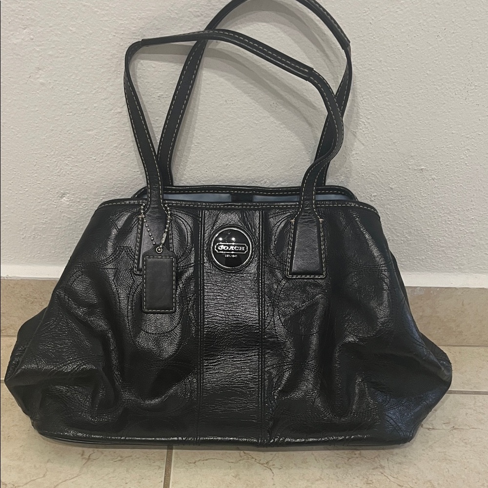 Coach Black Leather Shoulder Bag